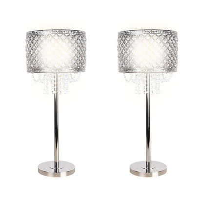 Classy Living Crystal Elegance 1Lt Table Lamp/Set of 2, Nickel/Clear