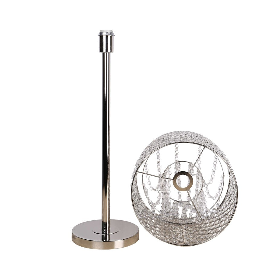 Classy Living Crystal Elegance 1Lt Table Lamp/Set of 2, Nickel/Clear