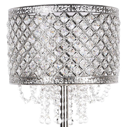 Classy Living Crystal Elegance 1Lt Table Lamp/Set of 2, Nickel/Clear