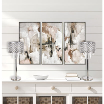 Classy Living Crystal Elegance 1Lt Table Lamp/Set of 2, Nickel/Clear