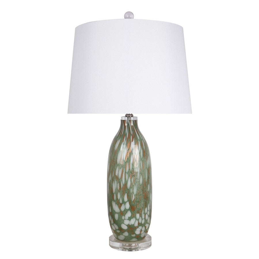 Classy Living Verdant Glow 1Lt Table Lamp/Set of 2, Green/White