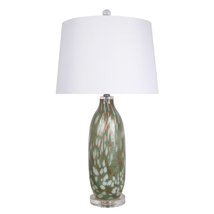 Classy Living Verdant Glow 1Lt Table Lamp/Set of 2, Green/White