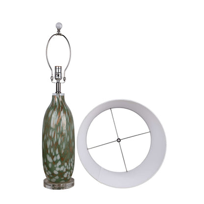 Classy Living Verdant Glow 1Lt Table Lamp/Set of 2, Green/White