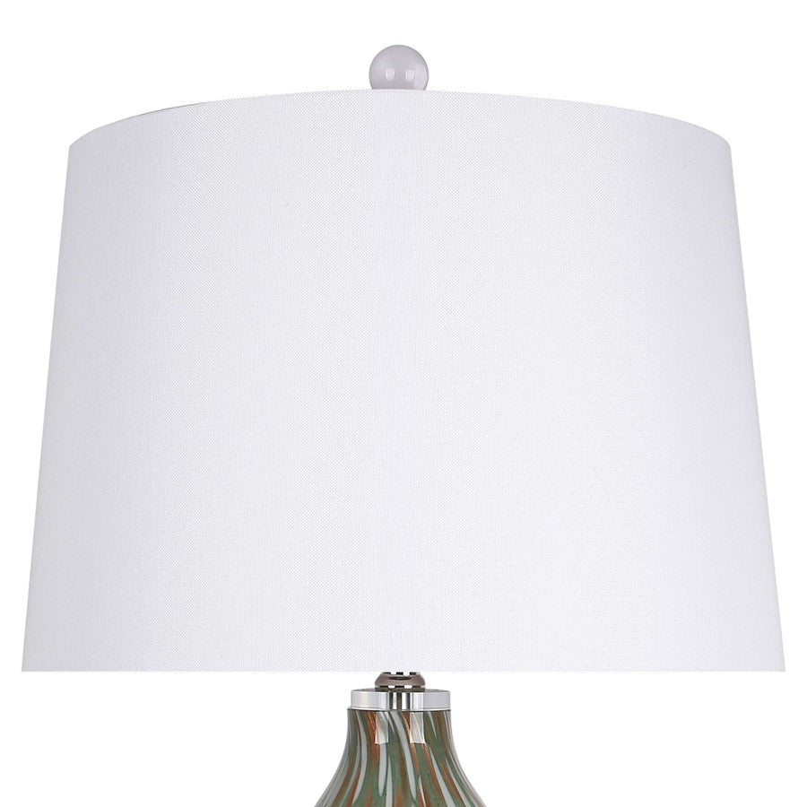 Classy Living Verdant Glow 1Lt Table Lamp/Set of 2, Green/White