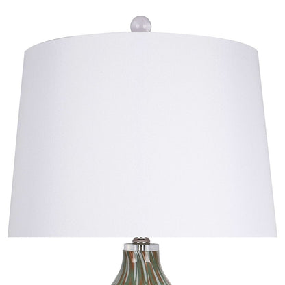 Classy Living Verdant Glow 1Lt Table Lamp/Set of 2, Green/White