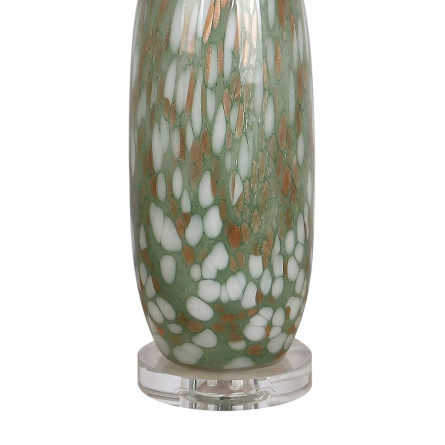 Classy Living Verdant Glow 1Lt Table Lamp/Set of 2, Green/White