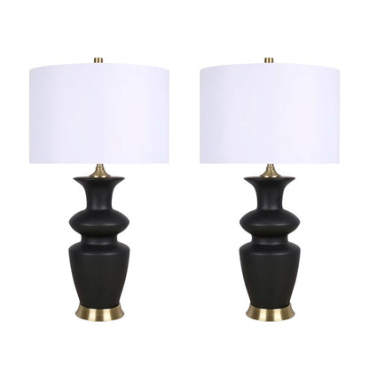 Classy Living Elegance Radiance 1Lt Table Lamp/Set of 2, Blk/Wht - DS-ECL3318