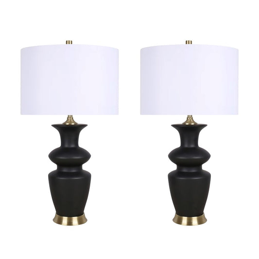 Classy Living Elegance Radiance 1Lt Table Lamp/Set of 2, Blk/Wht - DS-ECL3318