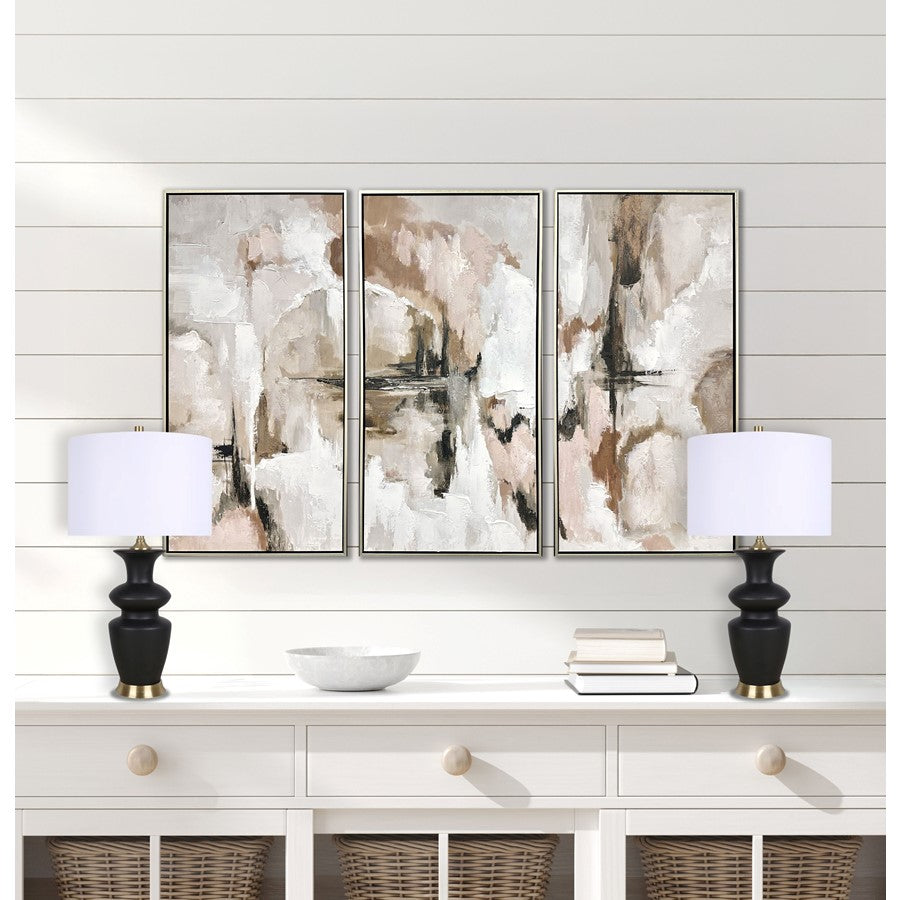 Classy Living Elegance Radiance 1Lt Table Lamp/Set of 2, Black/White