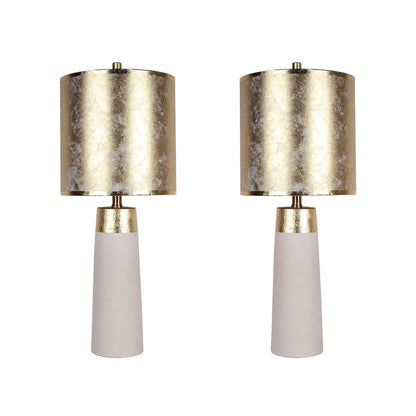 Classy Living Luxe Radiance 1Lt Table Lamp/Set of 2, Wht/Gld - DS-ECL3320
