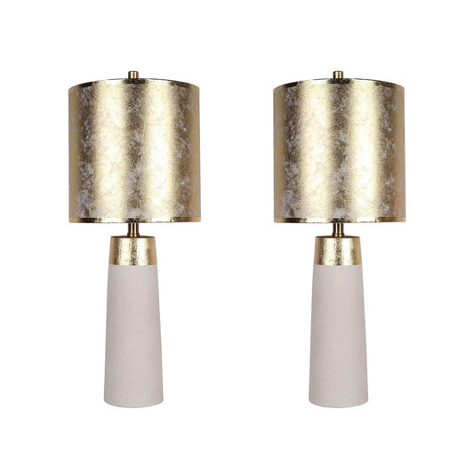Classy Living Luxe Radiance 1Lt Table Lamp/Set of 2, Wht/Gld - DS-ECL3320