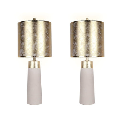 Classy Living Luxe Radiance 1Lt Table Lamp/Set of 2, White/Gld