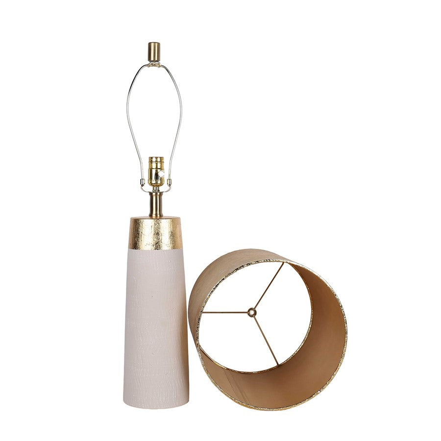 Classy Living Luxe Radiance 1Lt Table Lamp/Set of 2, White/Gld