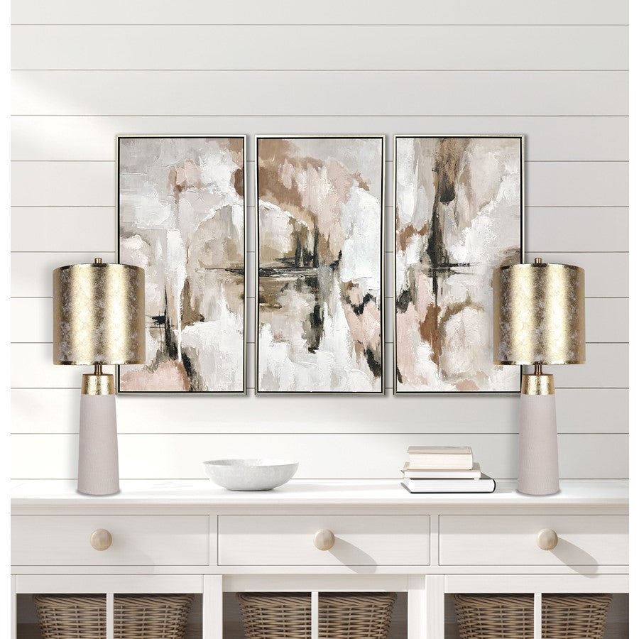 Classy Living Luxe Radiance 1Lt Table Lamp/Set of 2, White/Gld