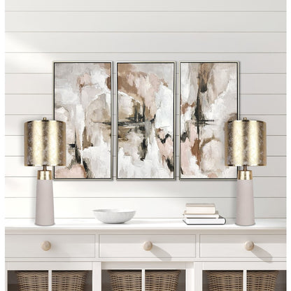 Classy Living Luxe Radiance 1Lt Table Lamp/Set of 2, White/Gld