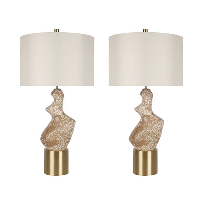 Classy Living Sculptural Serenity Table Lamp/Set of 2, Crm/Tan/Wht - DS-ECL3322