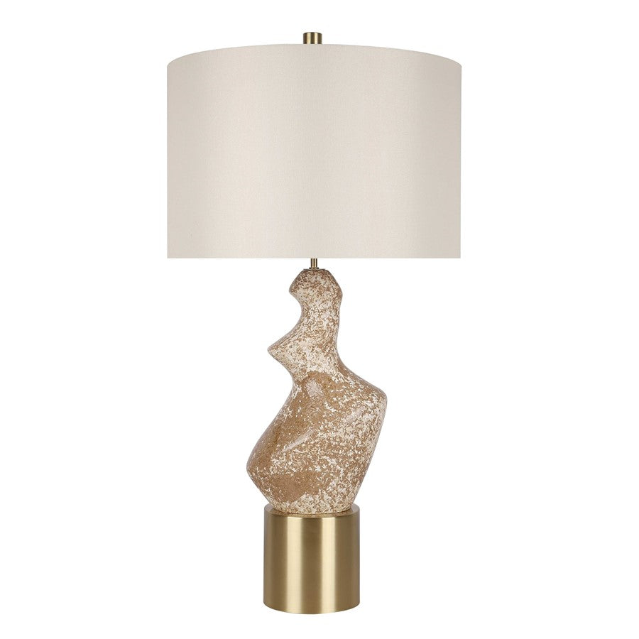 Classy Living Sculptural Serenity Table Lamp/Set of 2, Crm/Tan/White