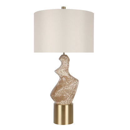 Classy Living Sculptural Serenity Table Lamp/Set of 2, Crm/Tan/White