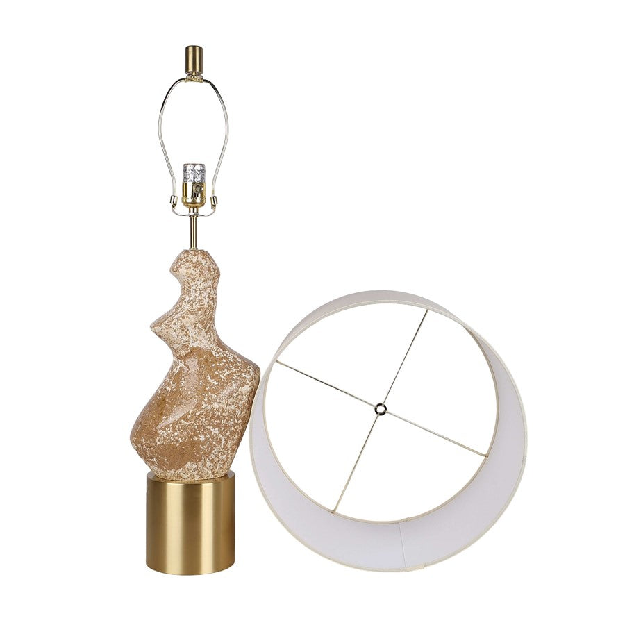 Classy Living Sculptural Serenity Table Lamp/Set of 2, Crm/Tan/White