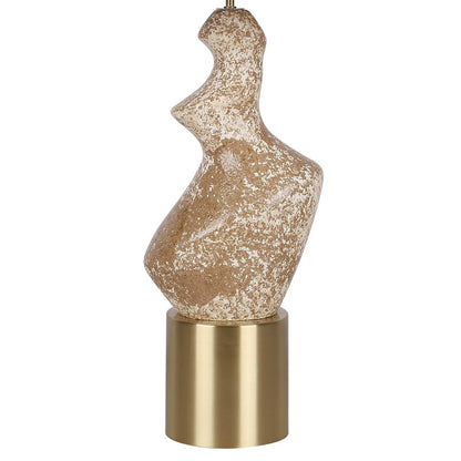Classy Living Sculptural Serenity Table Lamp/Set of 2, Crm/Tan/White