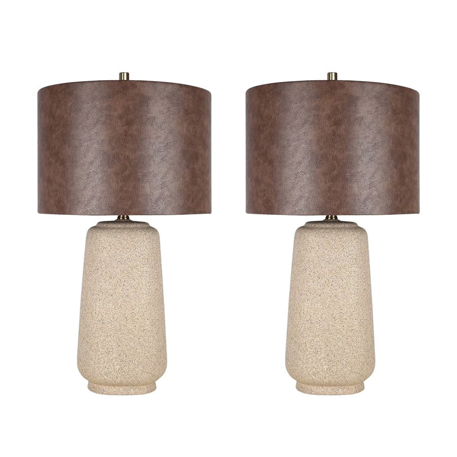 Classy Living Rustic Harmony 1Lt Table Lamp/Set of 2, Natural/Brn - DS-ECL3324