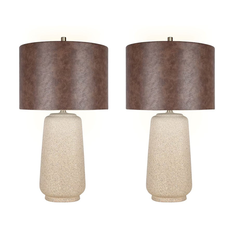 Classy Living Rustic Harmony 1Lt Table Lamp/Set of 2, Natural/Brown