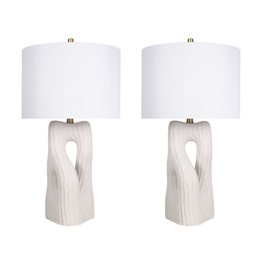 Classy Living Eclipse Harmony Ceramic 1Lt Table Lamp/Set of 2, Wht - DS-ECL3326