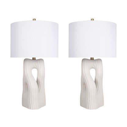 Classy Living Eclipse Harmony Ceramic 1Lt Table Lamp/Set of 2, Wht - DS-ECL3326