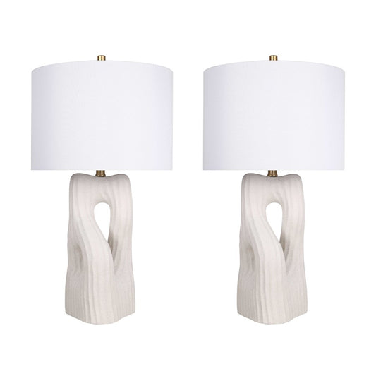 Classy Living Eclipse Harmony Ceramic 1Lt Table Lamp/Set of 2, Wht - DS-ECL3326