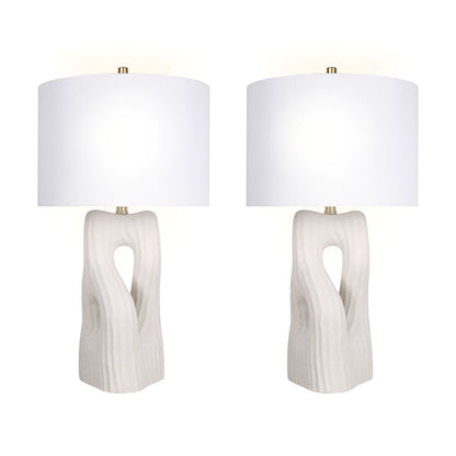 Classy Living Eclipse Harmony Ceramic 1Lt Table Lamp/Set of 2, White