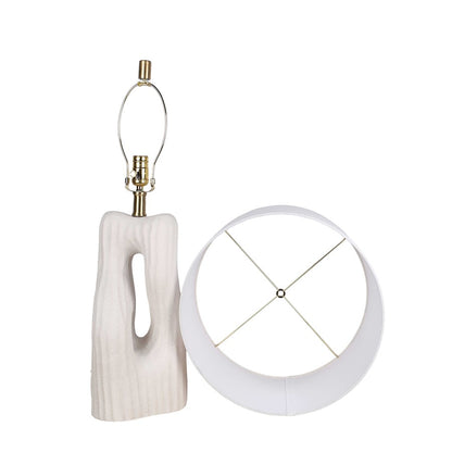 Classy Living Eclipse Harmony Ceramic 1Lt Table Lamp/Set of 2, White