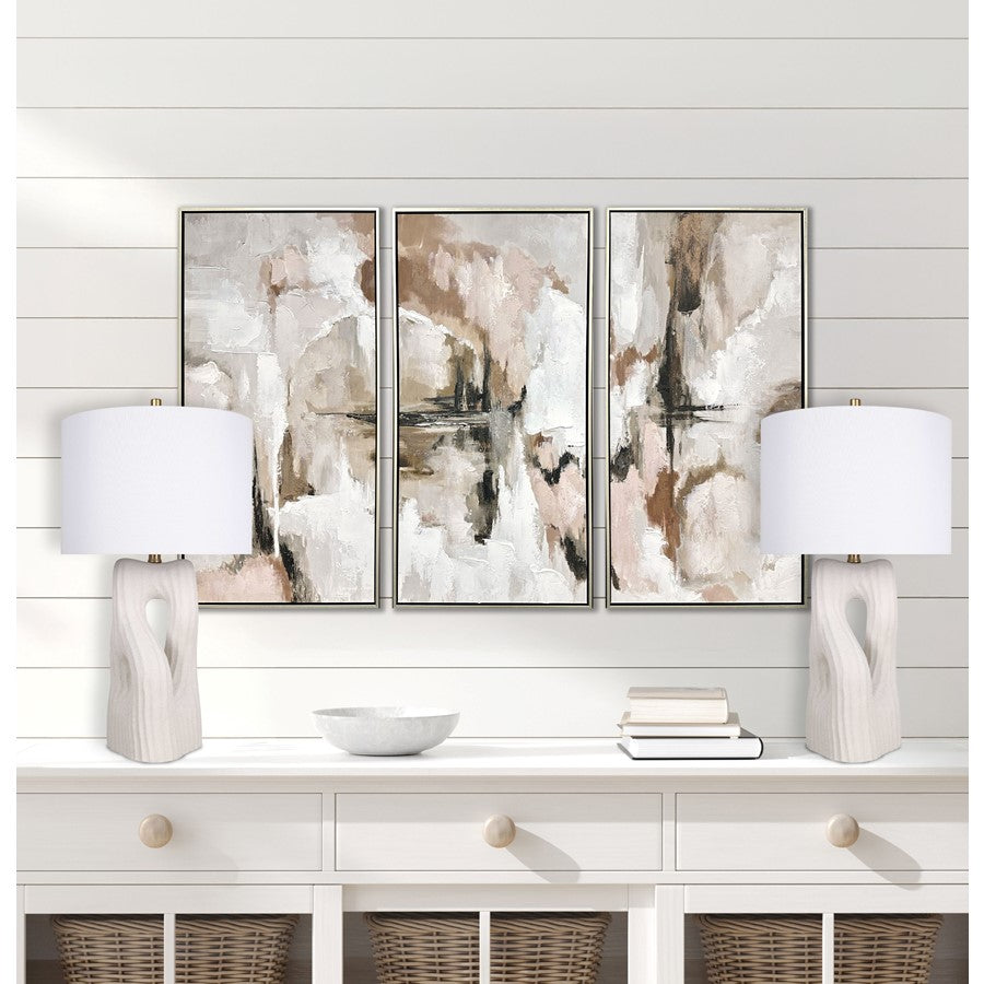 Classy Living Eclipse Harmony Ceramic 1Lt Table Lamp/Set of 2, White