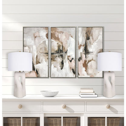 Classy Living Eclipse Harmony Ceramic 1Lt Table Lamp/Set of 2, White