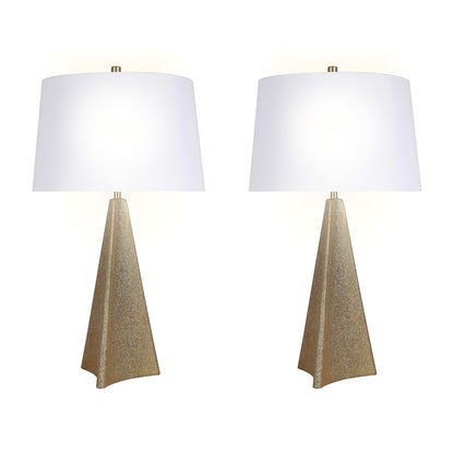 Classy Living Golden Apex Ceramic 1Lt Table Lamp/Set of 2, Gold/White