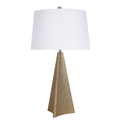 Classy Living Golden Apex Ceramic 1Lt Table Lamp/Set of 2, Gold/White