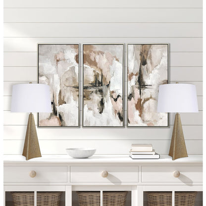 Classy Living Golden Apex Ceramic 1Lt Table Lamp/Set of 2, Gold/White
