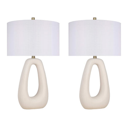 Classy Living Serenity Loop Ceramic 1Lt Table Lamp/Set of 2, Wht - DS-ECL3334