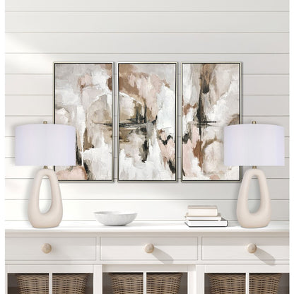 Classy Living Serenity Loop Ceramic 1Lt Table Lamp/Set of 2, White