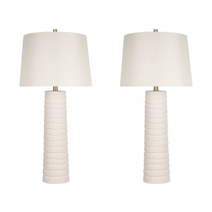 Classy Living Calming Flow 1Lt Table Lamp/Set of 2, Wht/Off Wht - DS-ECL3336