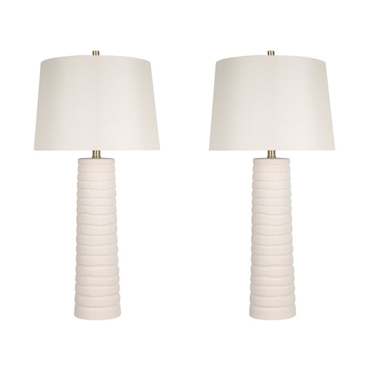 Classy Living Calming Flow 1Lt Table Lamp/Set of 2, Wht/Off Wht - DS-ECL3336