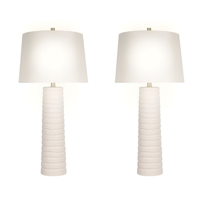 Classy Living Calming Flow 1Lt Table Lamp/Set of 2, White/Off White