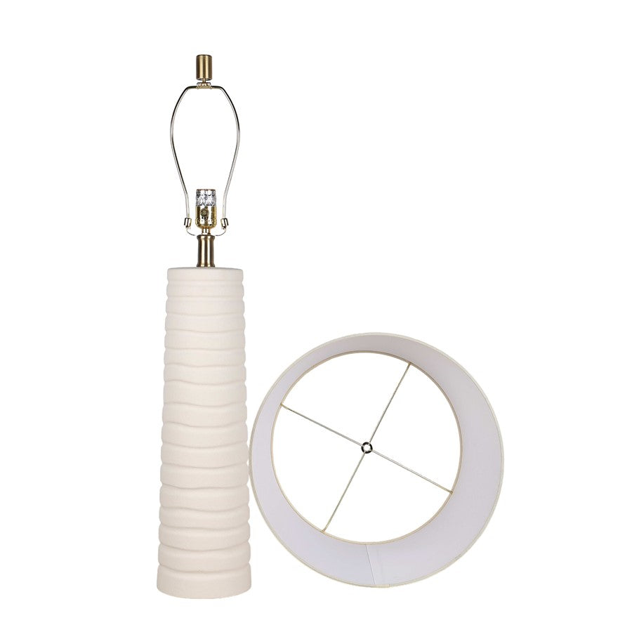 Classy Living Calming Flow 1Lt Table Lamp/Set of 2, White/Off White