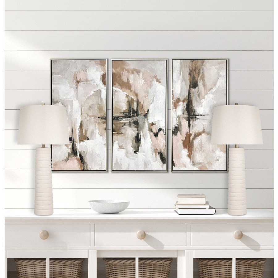 Classy Living Calming Flow 1Lt Table Lamp/Set of 2, White/Off White