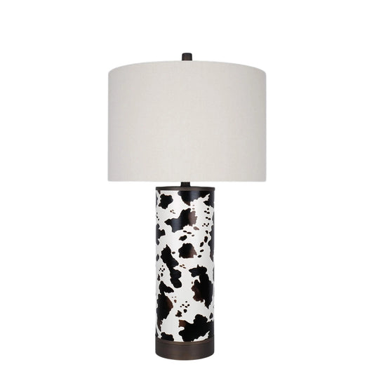 Classy Living Painted Plains 31"x17" PU, Cowhide/Oil Rubbed Brz