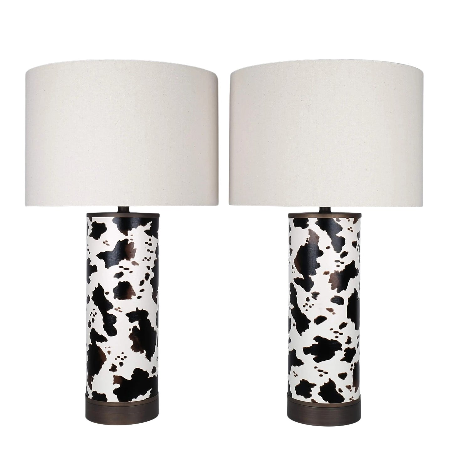 Classy Living Painted Plains 31"x17" PU, Cowhide/Oil Rubbed Brz