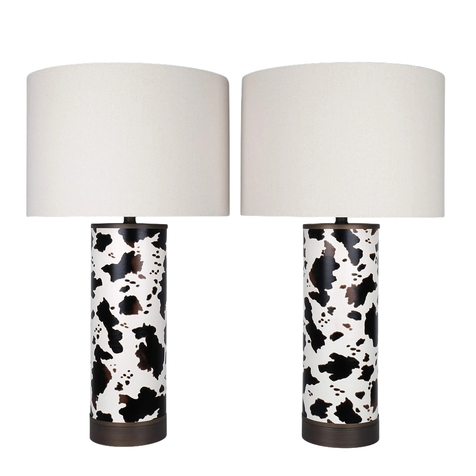 Classy Living Painted Plains 31"x17" PU, Cowhide/Oil Rubbed Brz