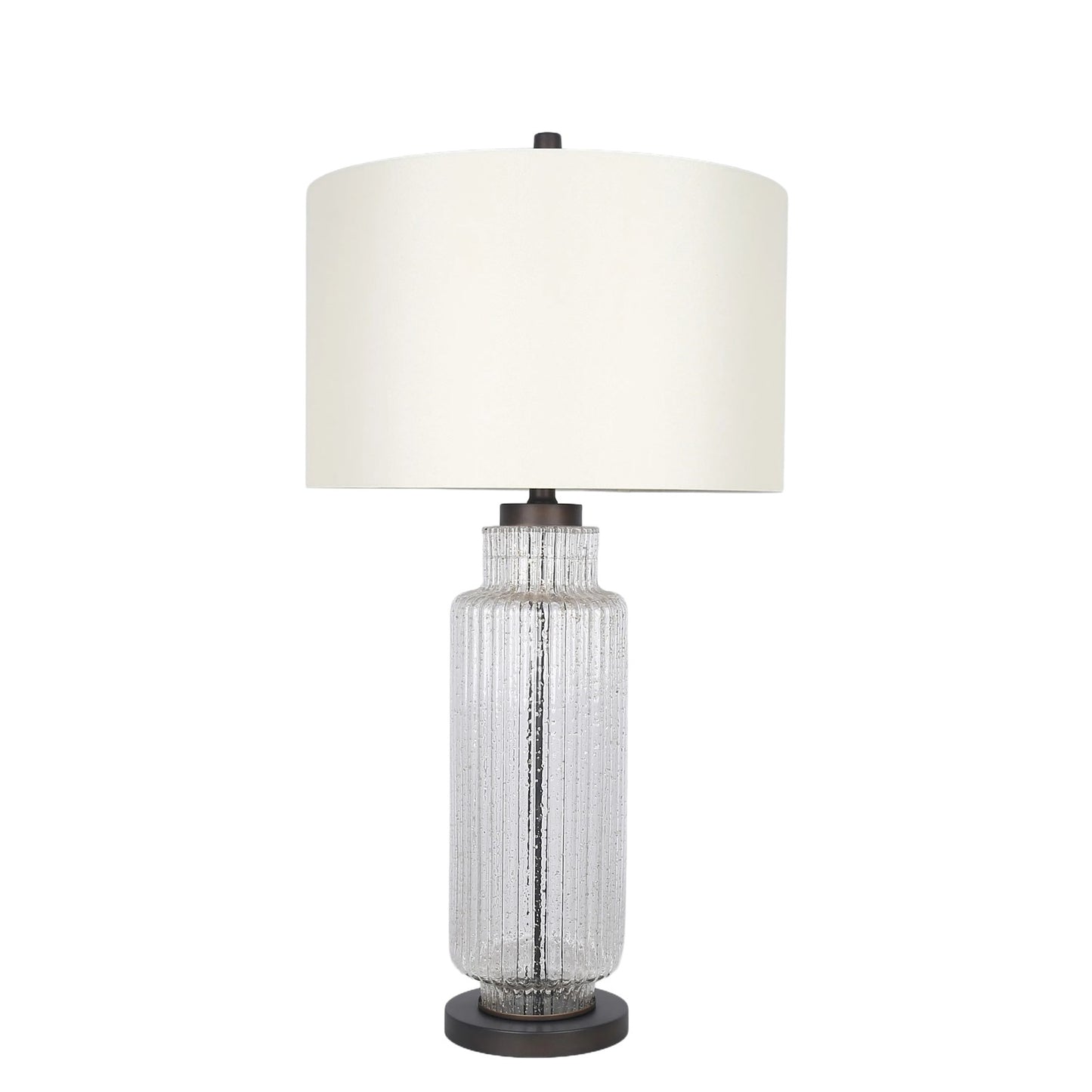 Classy Living "Lumina Ripple", Clear Glass With Gold Flecks/Oil Brz