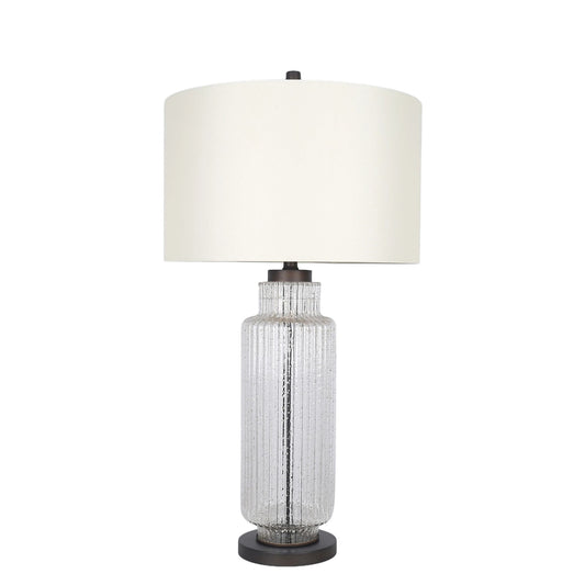 Classy Living "Lumina Ripple", Clear Glass With Gold Flecks/Oil Brz