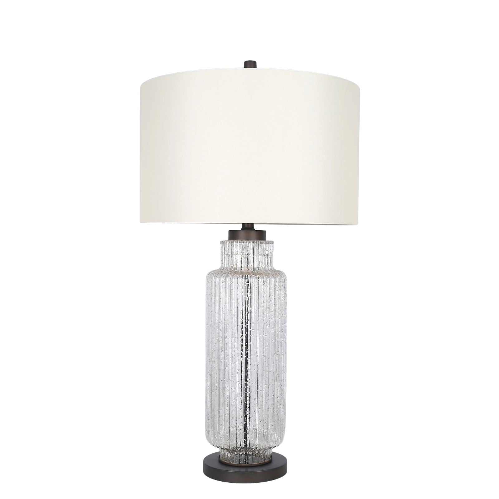 Classy Living "Lumina Ripple", Clear Glass With Gold Flecks/Oil Brz