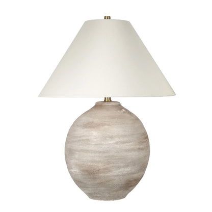 Classy Living Rustic Sphere 28"x21" Ceramic Table, Natural Bisque